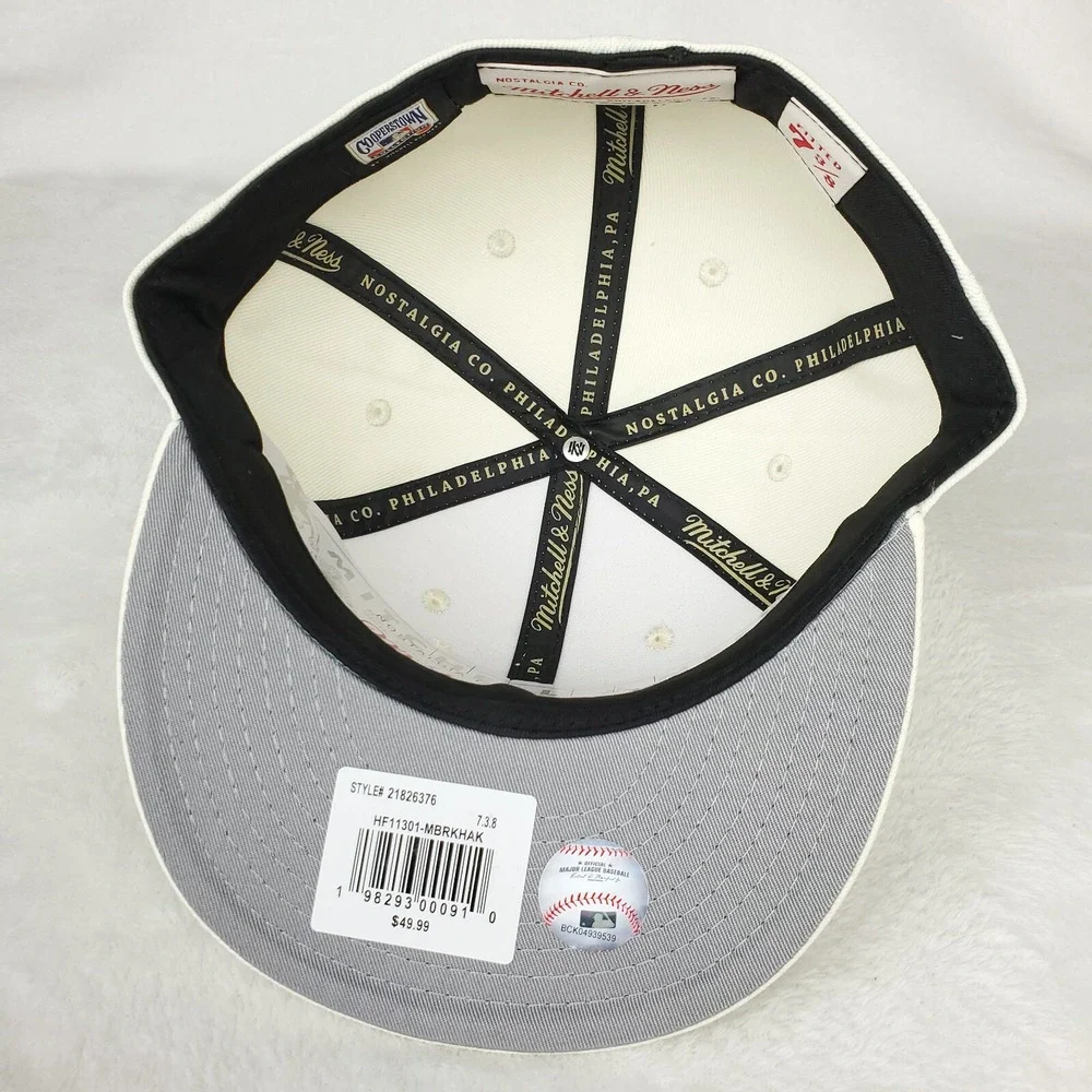 Milwaukee Brewers Mitchell & Ness‎ MLB Fitted 7 3/8 Liberty Hat Cap 3D Logo NWT